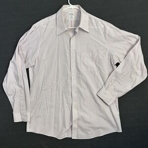 Brooks Brothers Shirt Mens XXL Regent Fit All Cotton Non Iron Glen Plaid 17 Neck